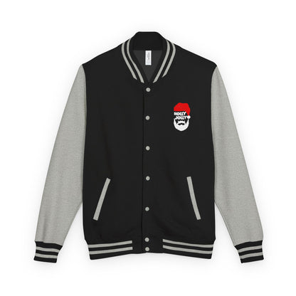 Holly Jolly Santa Beard Varsity Jacket | Christmas Letterman