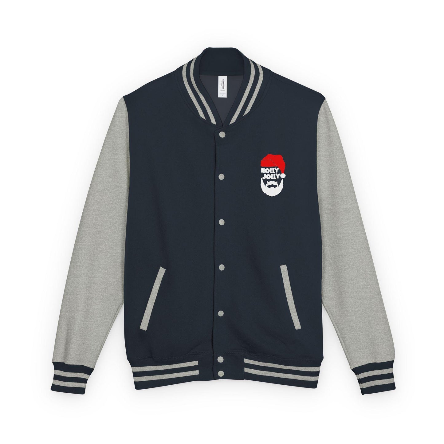 Holly Jolly Santa Beard Varsity Jacket | Christmas Letterman