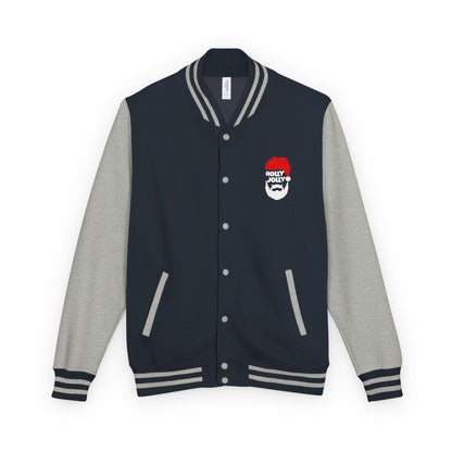 Holly Jolly Santa Beard Varsity Jacket | Christmas Letterman