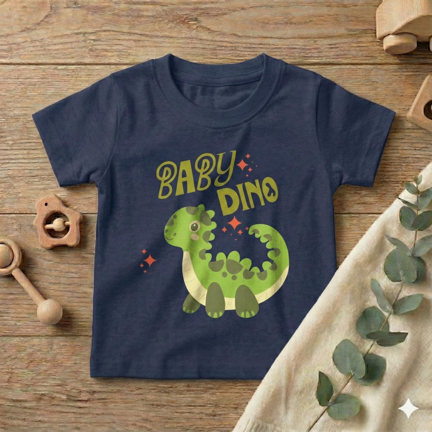 Baby Dino Toddler T-shirt | Cute Green Dinosaur Illustration | Cute Baby T-shirt