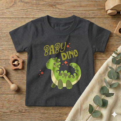 Baby Dino Toddler T-shirt | Cute Green Dinosaur Illustration | Cute Baby T-shirt