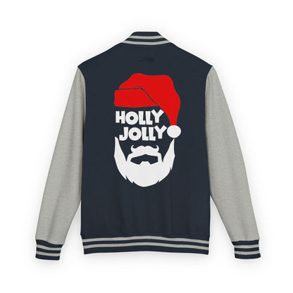 Holly Jolly Santa Beard Varsity Jacket | Christmas Letterman