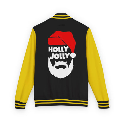 Holly Jolly Santa Beard Varsity Jacket | Christmas Letterman