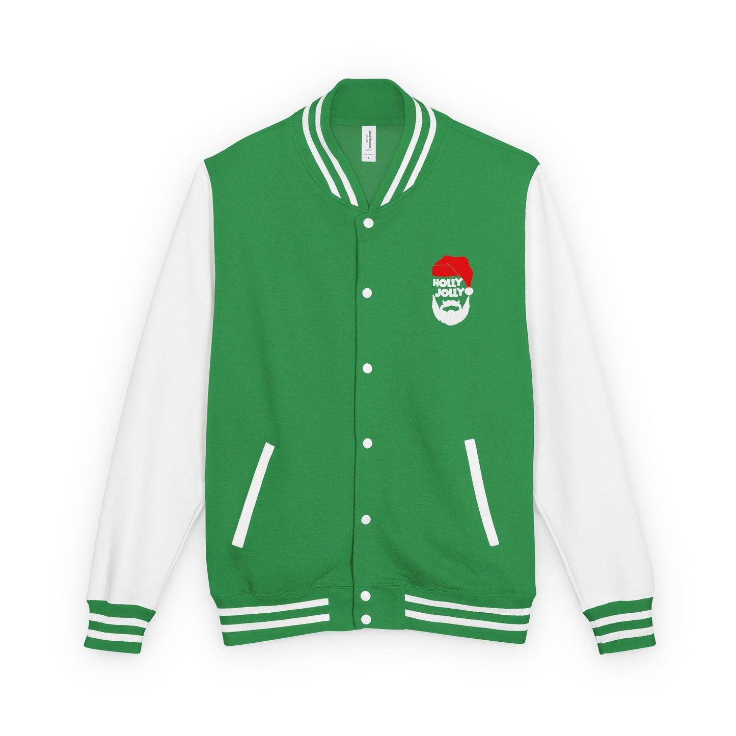 Holly Jolly Santa Beard Varsity Jacket | Christmas Letterman