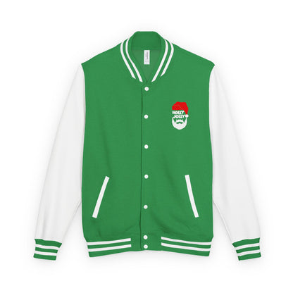 Holly Jolly Santa Beard Varsity Jacket | Christmas Letterman