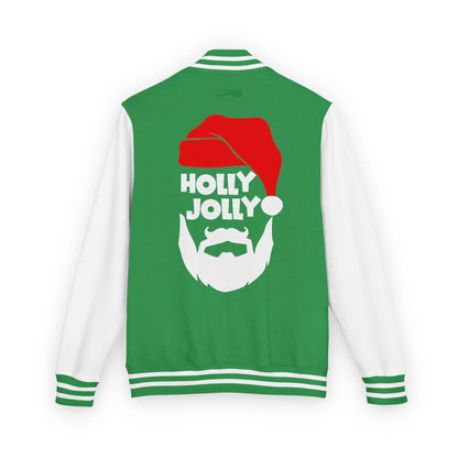 Holly Jolly Santa Beard Varsity Jacket | Christmas Letterman