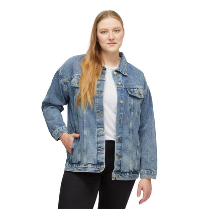 Retro 'LOVE' Graphic Denim Jacket | 70s Groovy Back Patch