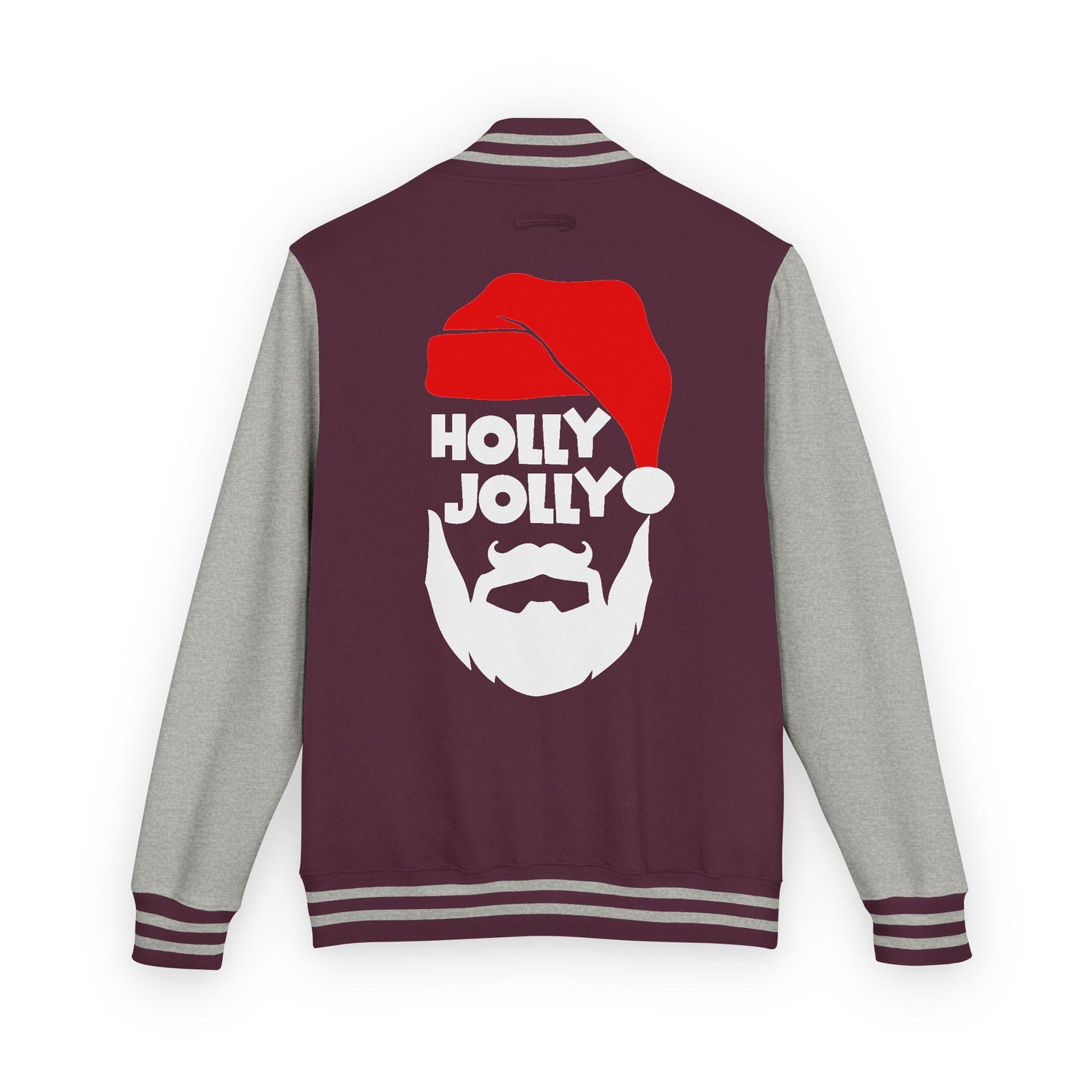 Holly Jolly Santa Beard Varsity Jacket | Christmas Letterman