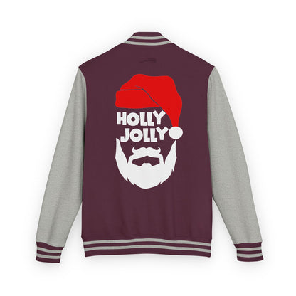 Holly Jolly Santa Beard Varsity Jacket | Christmas Letterman