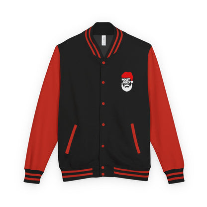 Holly Jolly Santa Beard Varsity Jacket | Christmas Letterman