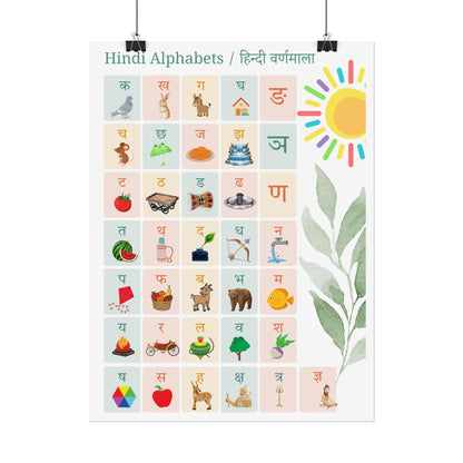 Hindi Alphabet Chart | Varnamala Learning Poster for Kids