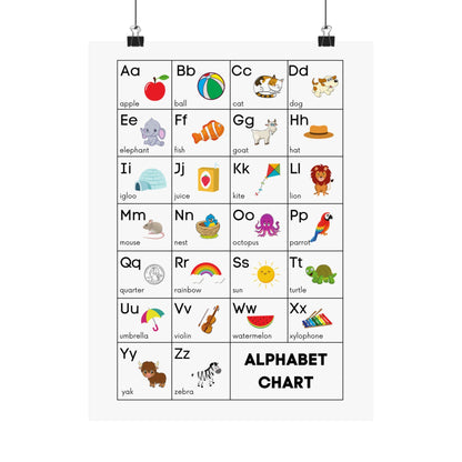 ABC Alphabet Chart | Kids Learning Poster, Nursery Wall Art