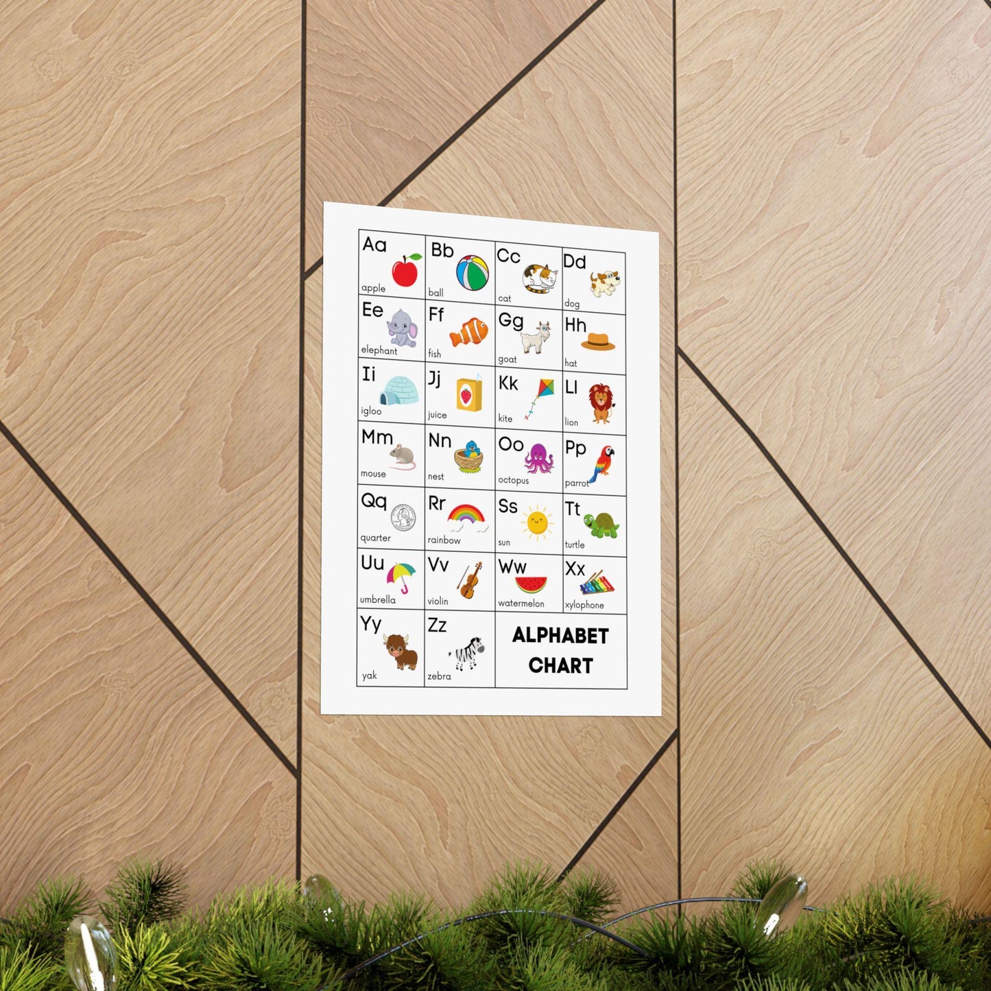 ABC Alphabet Chart | Kids Learning Poster, Nursery Wall Art
