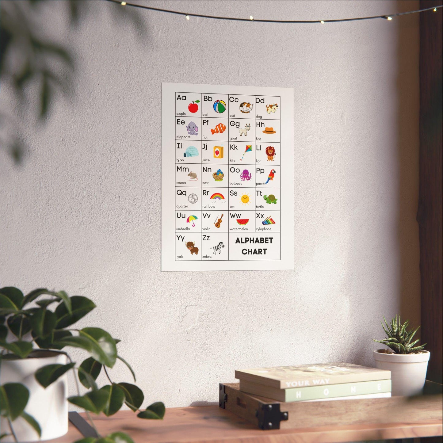 ABC Alphabet Chart | Kids Learning Poster, Nursery Wall Art