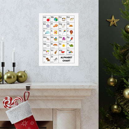 ABC Alphabet Chart | Kids Learning Poster, Nursery Wall Art