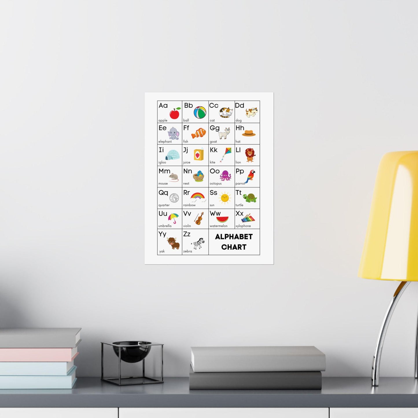 ABC Alphabet Chart | Kids Learning Poster, Nursery Wall Art