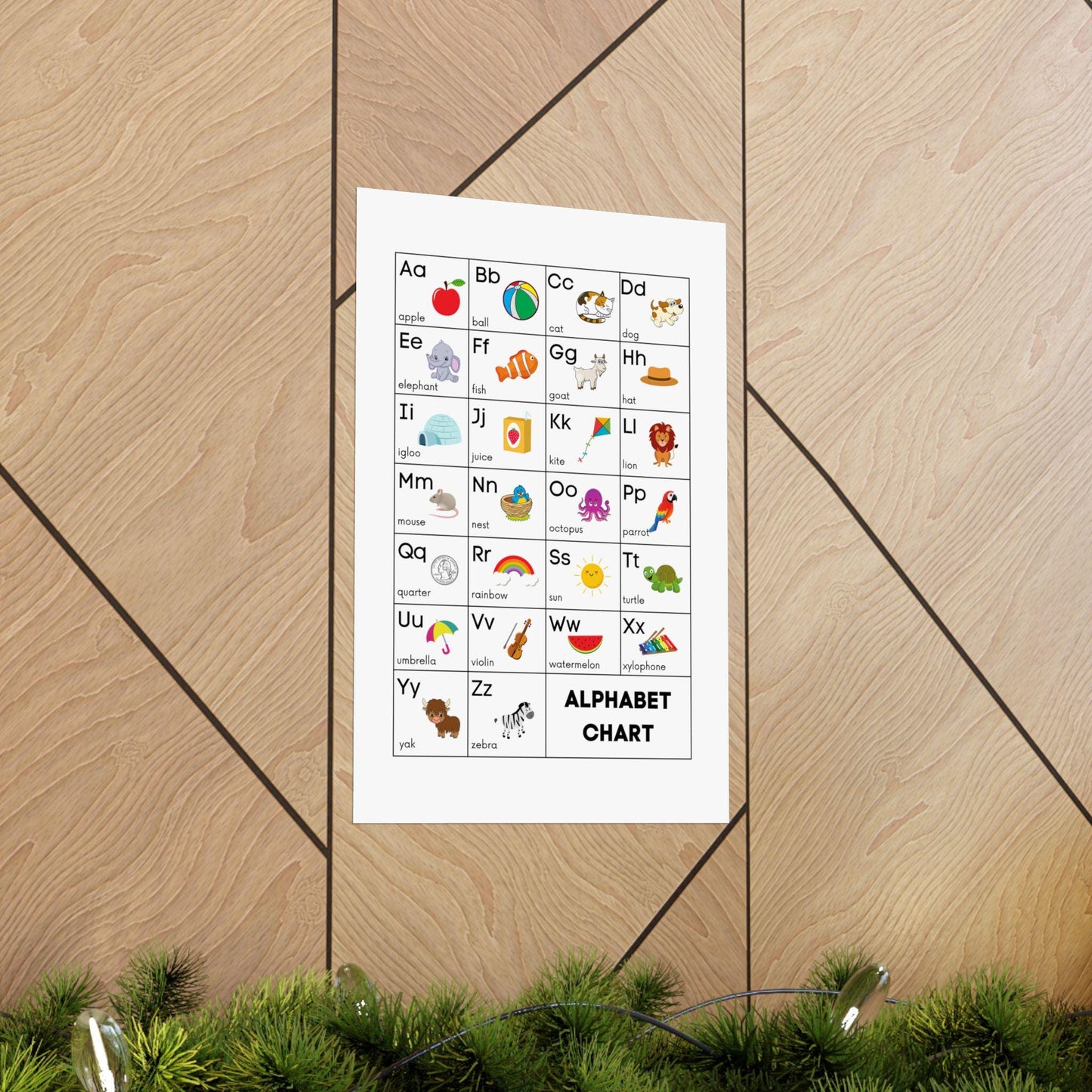 ABC Alphabet Chart | Kids Learning Poster, Nursery Wall Art