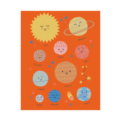 Kids Solar System Poster | Cute Planets Wall Art | Nursery Space Decor | Educational Printable for Toddlers