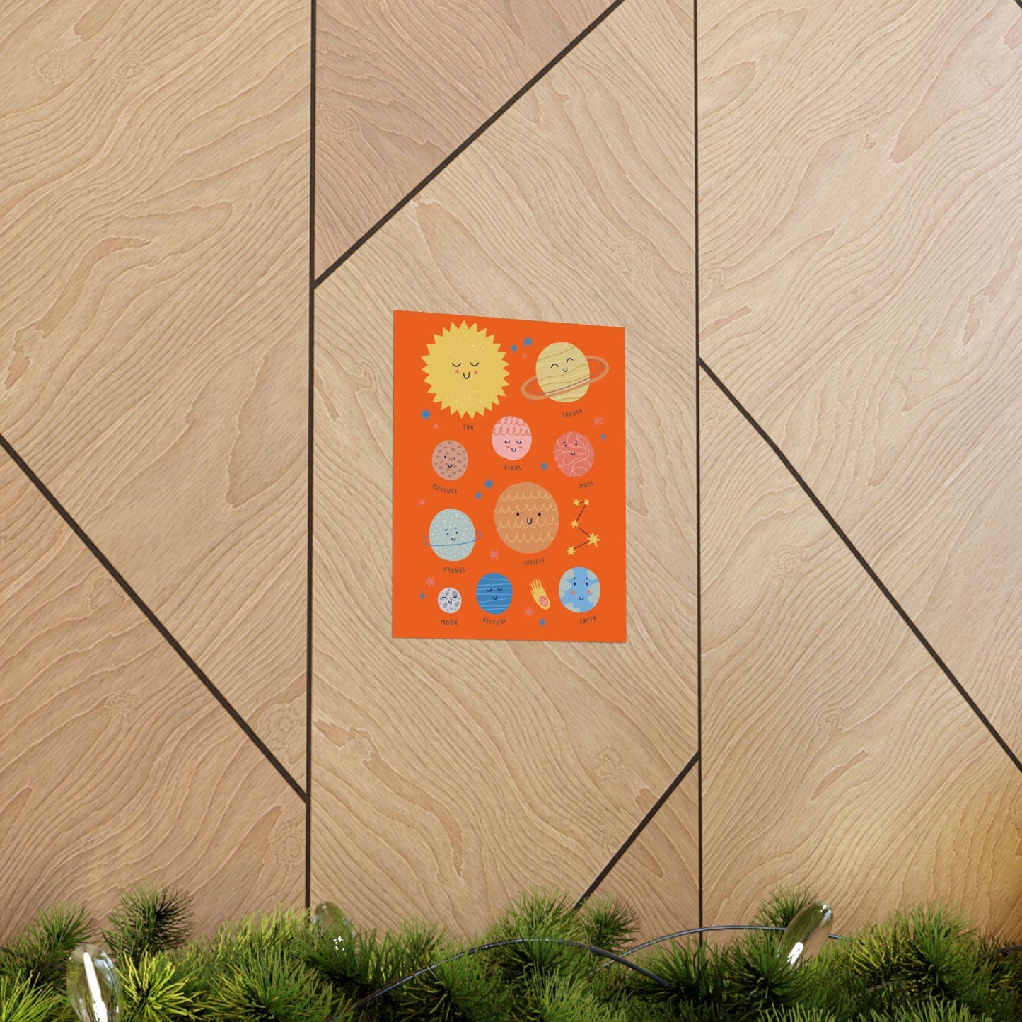 Kids Solar System Poster | Cute Planets Wall Art | Nursery Space Decor | Educational Printable for Toddlers