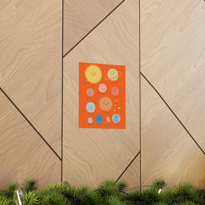 Kids Solar System Poster | Cute Planets Wall Art | Nursery Space Decor | Educational Printable for Toddlers