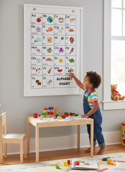 ABC Alphabet Chart | Kids Learning Poster, Nursery Wall Art