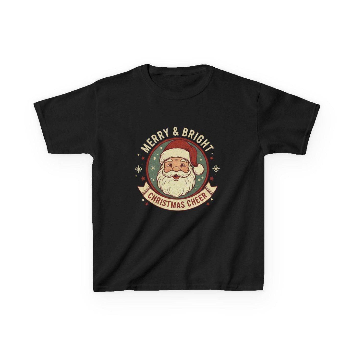 Vintage Santa Kids Shirt: Merry & Bright Retro Christmas Tee