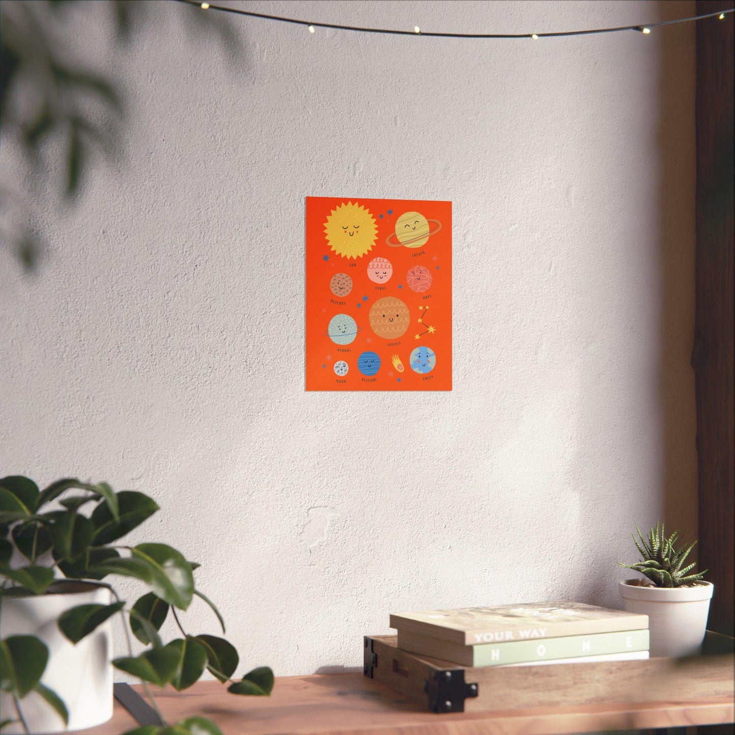 Kids Solar System Poster | Cute Planets Wall Art | Nursery Space Decor | Educational Printable for Toddlers
