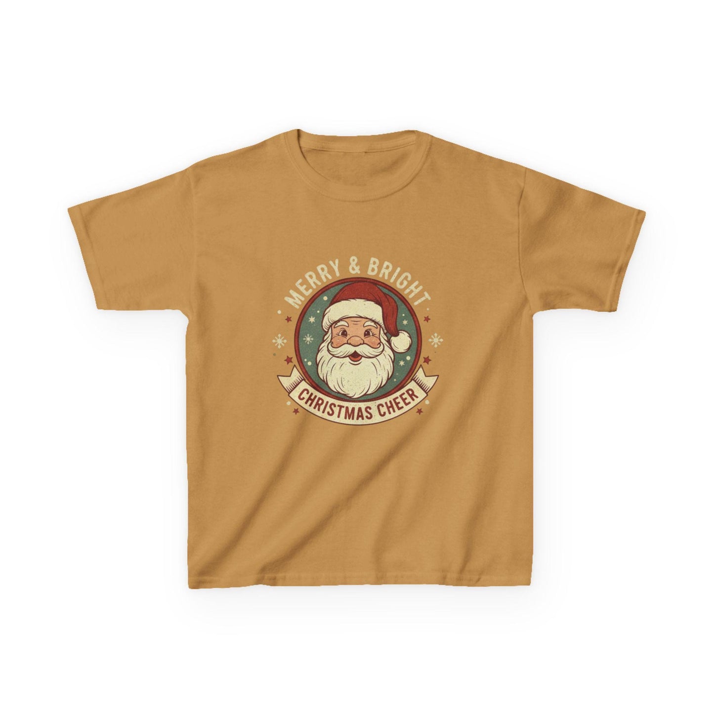 Vintage Santa Kids Shirt: Merry & Bright Retro Christmas Tee