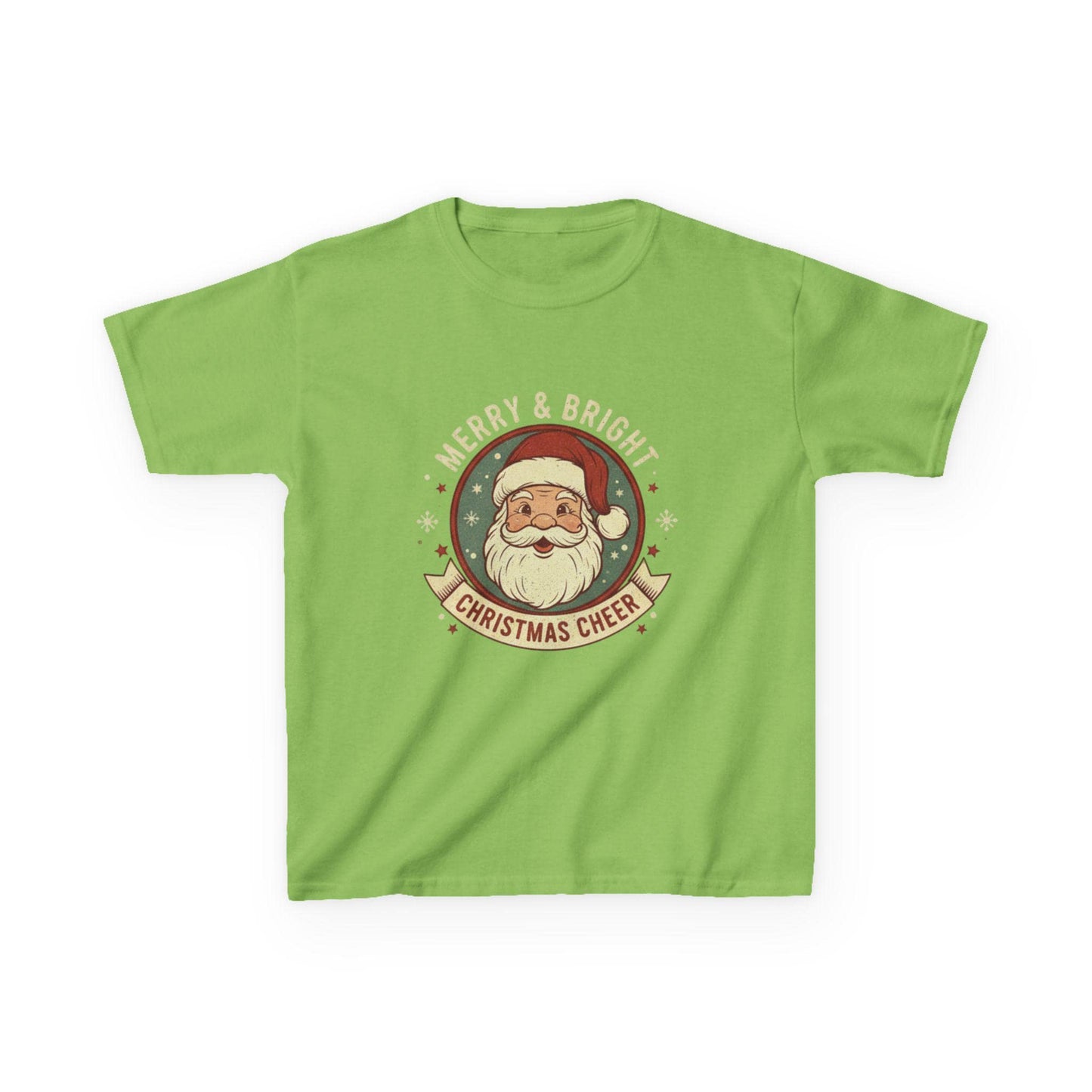 Vintage Santa Kids Shirt: Merry & Bright Retro Christmas Tee