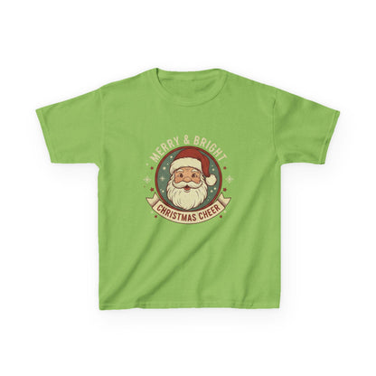 Vintage Santa Kids Shirt: Merry & Bright Retro Christmas Tee