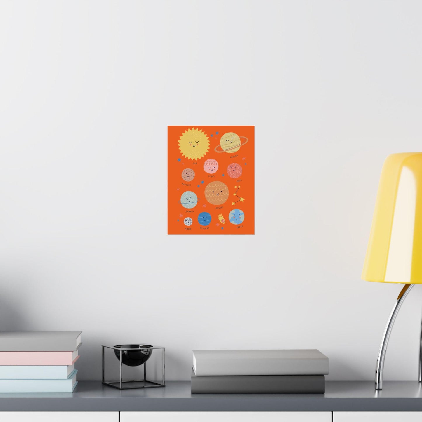 Kids Solar System Poster | Cute Planets Wall Art | Nursery Space Decor | Educational Printable for Toddlers
