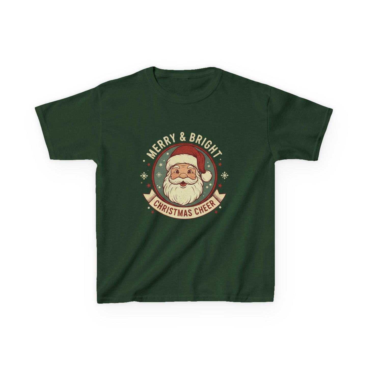 Vintage Santa Kids Shirt: Merry & Bright Retro Christmas Tee