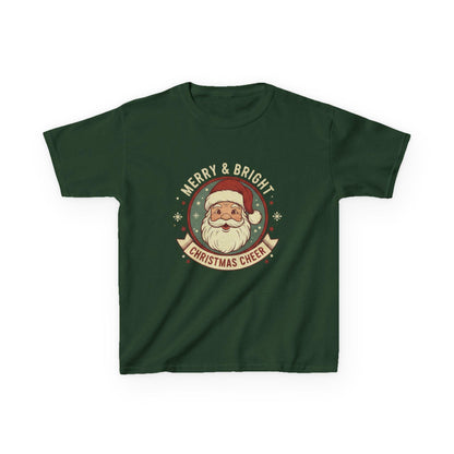 Vintage Santa Kids Shirt: Merry & Bright Retro Christmas Tee