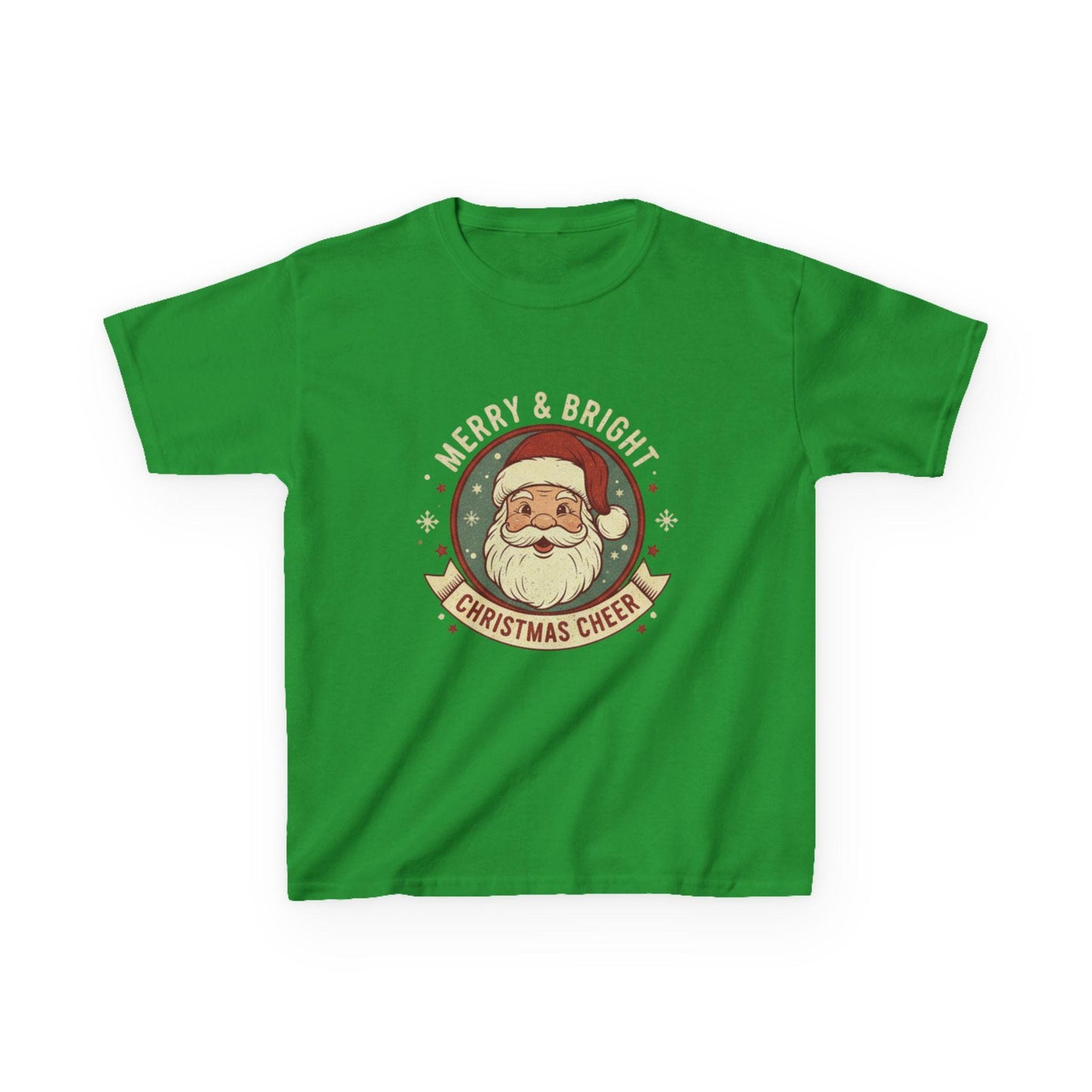 Vintage Santa Kids Shirt: Merry & Bright Retro Christmas Tee