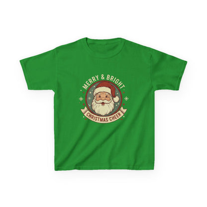 Vintage Santa Kids Shirt: Merry & Bright Retro Christmas Tee