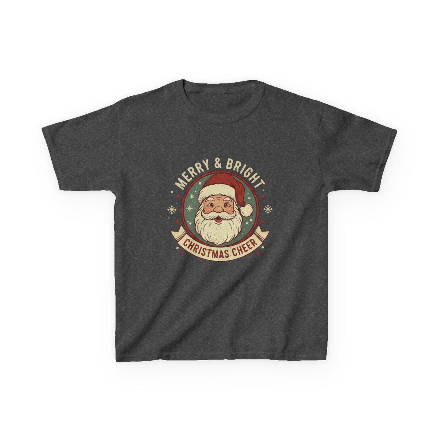 Vintage Santa Kids Shirt: Merry & Bright Retro Christmas Tee