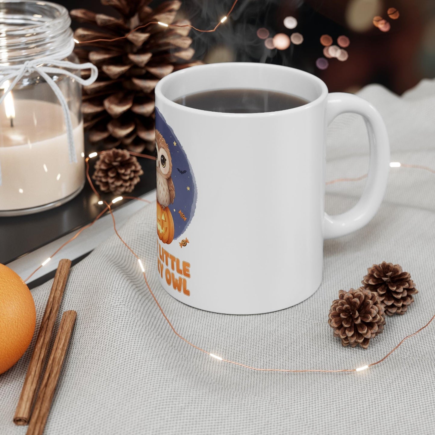 Halloween Owl Mug: Spooky Fall Ceramic Drinkware