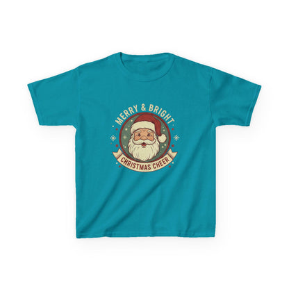 Vintage Santa Kids Shirt: Merry & Bright Retro Christmas Tee
