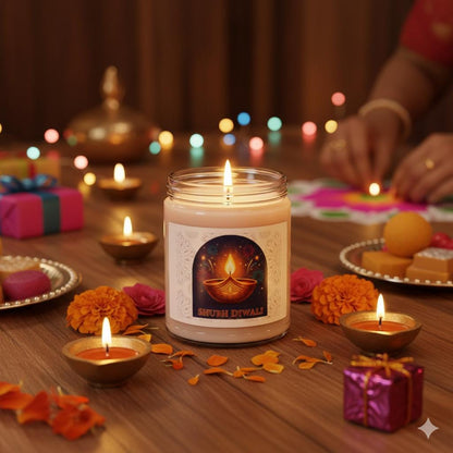Scented Soy Candle for Diwali Celebration, Festive Home Decor, Relaxation Gift, Aromatherapy, Eco-Friendly Candle