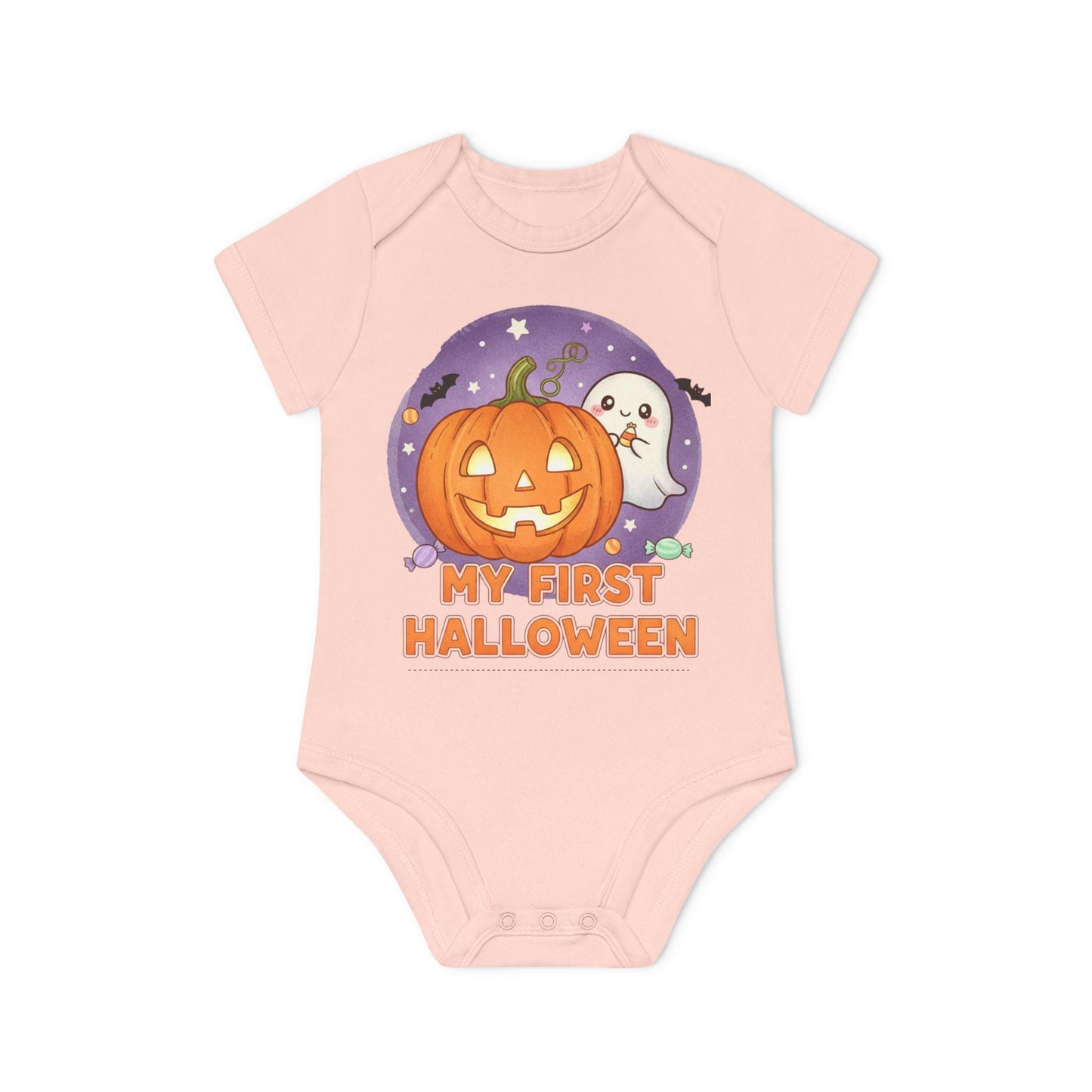 My First Halloween Organic Baby Bodysuit, Cute Baby Shower Gift, Infant Halloween Costume, Organic Cotton Creeper, Adorable Baby Outfit
