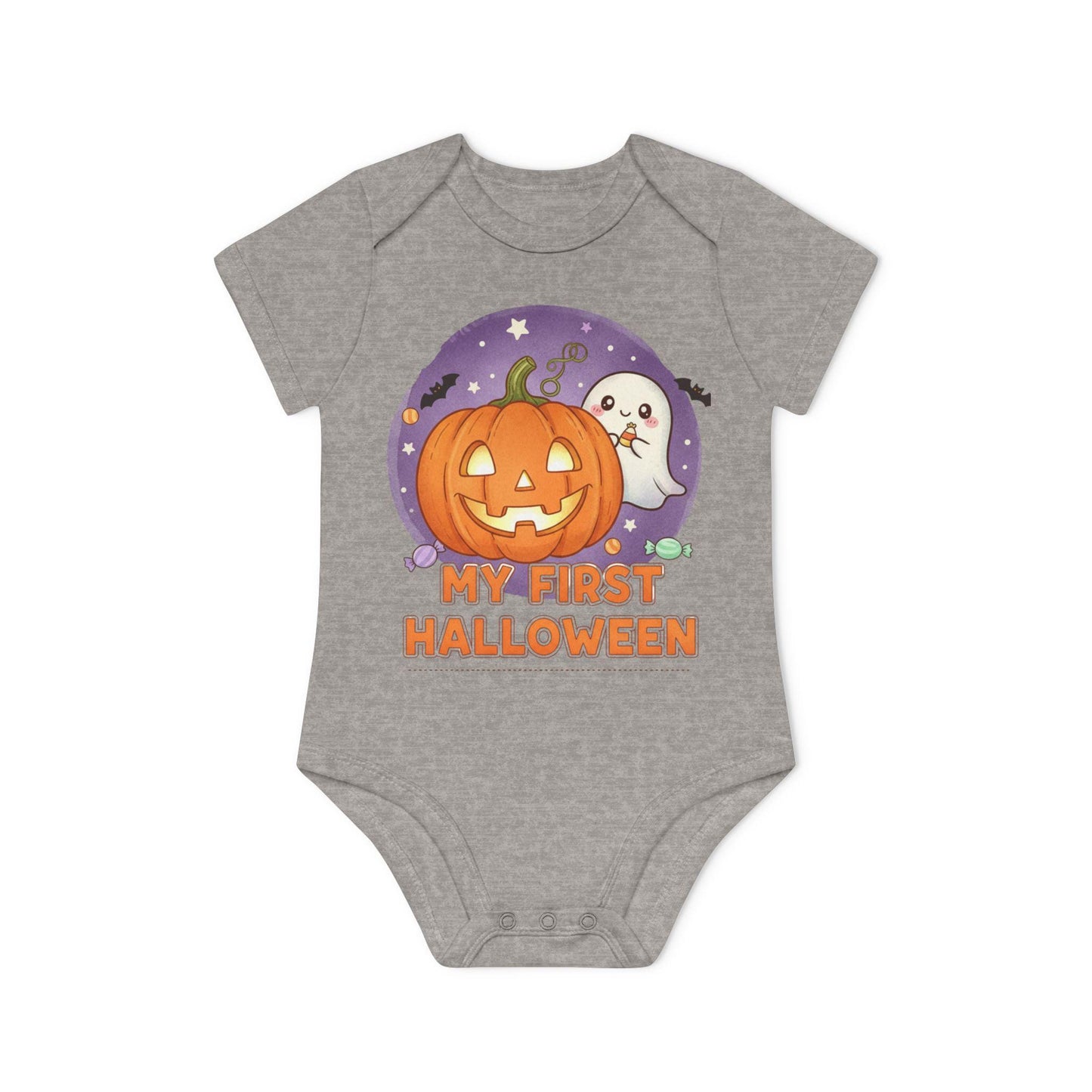 My First Halloween Organic Baby Bodysuit, Cute Baby Shower Gift, Infant Halloween Costume, Organic Cotton Creeper, Adorable Baby Outfit