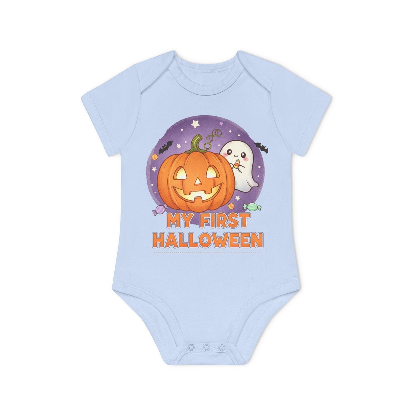 My First Halloween Organic Baby Bodysuit, Cute Baby Shower Gift, Infant Halloween Costume, Organic Cotton Creeper, Adorable Baby Outfit