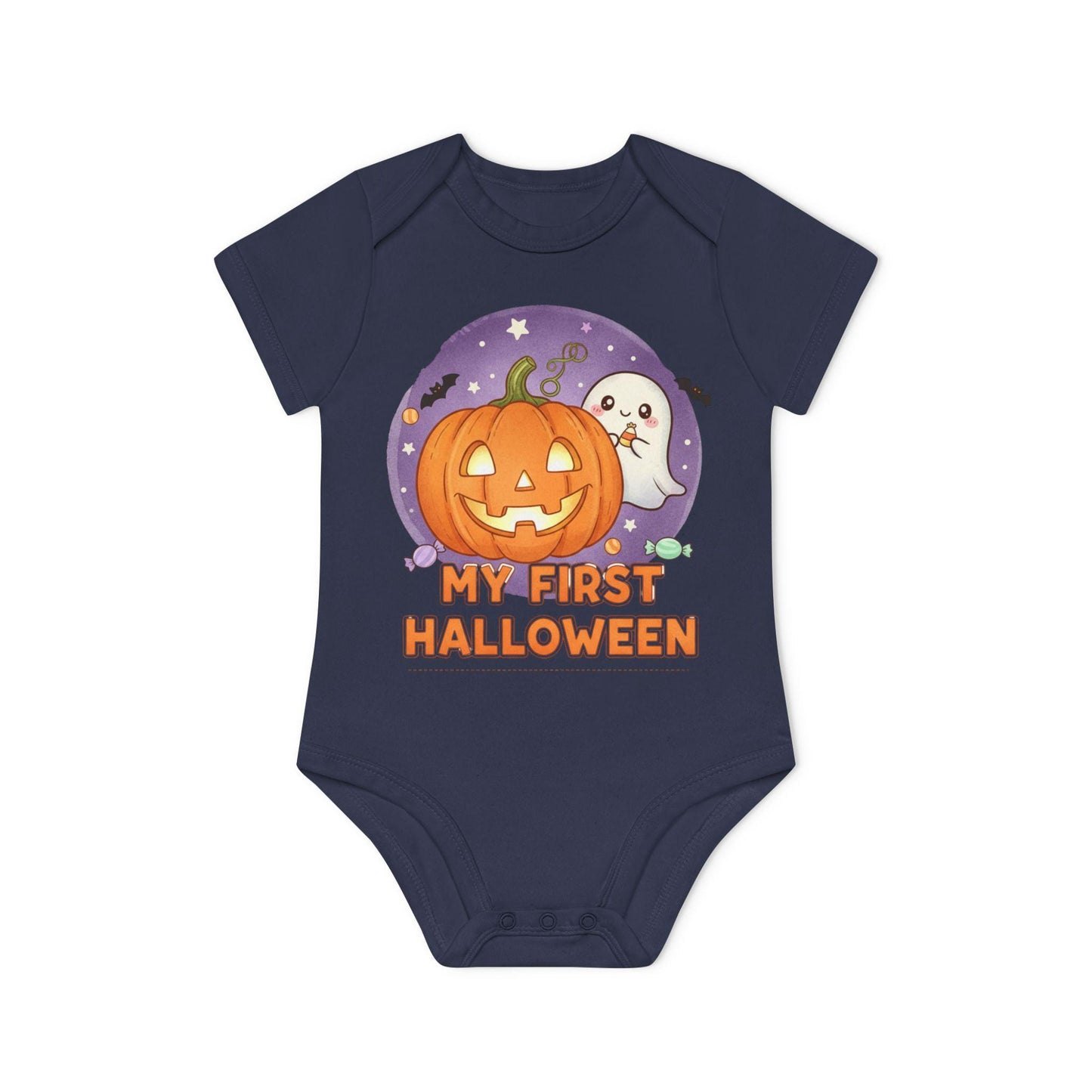 My First Halloween Organic Baby Bodysuit, Cute Baby Shower Gift, Infant Halloween Costume, Organic Cotton Creeper, Adorable Baby Outfit