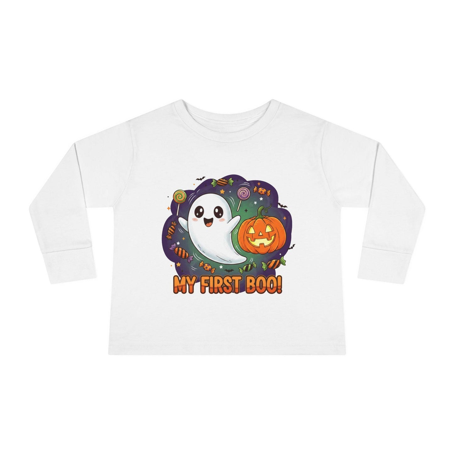 My First Boo Toddler Long Sleeve Tee, Cute Halloween Ghost Shirt