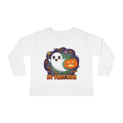 My First Boo Toddler Long Sleeve Tee, Cute Halloween Ghost Shirt