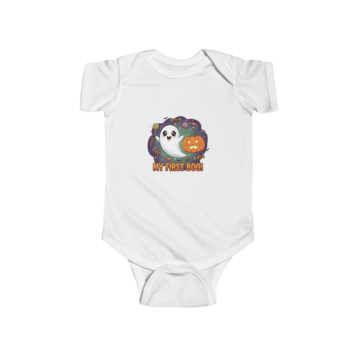 Adorable Baby Halloween Bodysuit – My First Boo, Ghost & Pumpkin Design