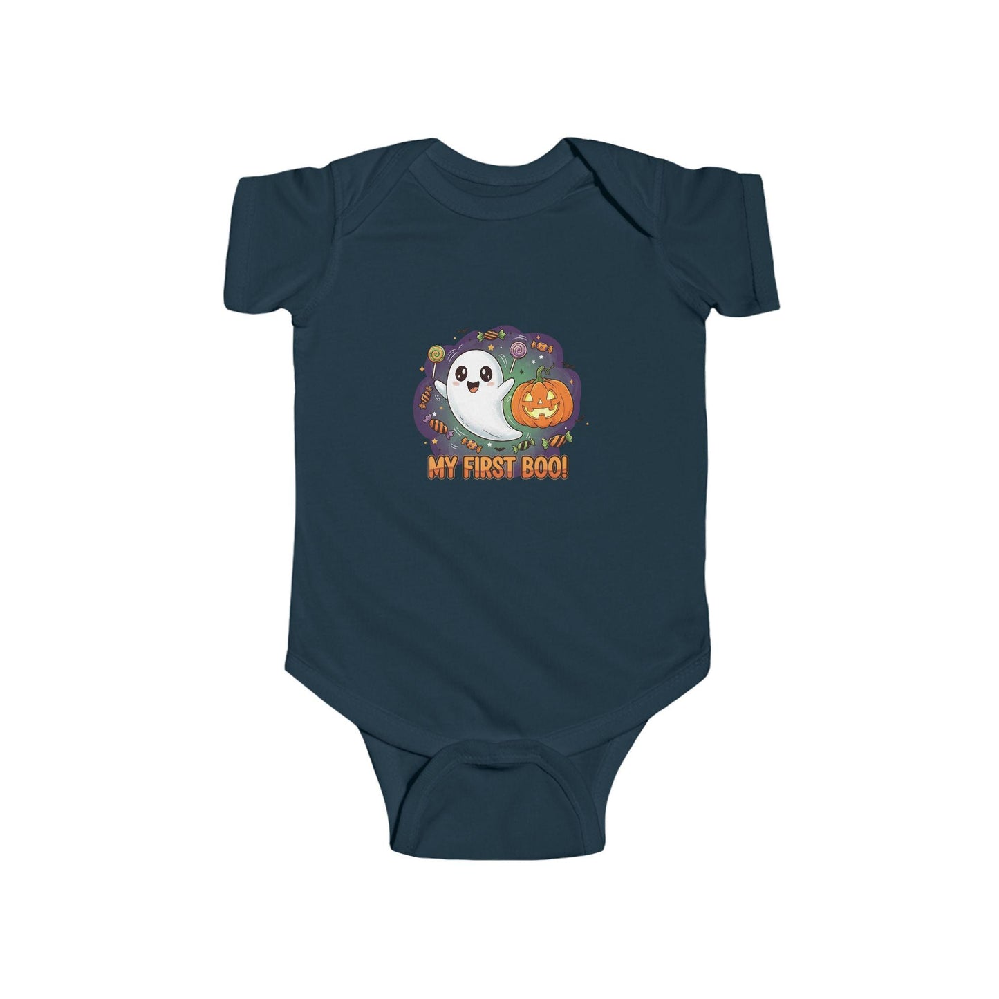 Adorable Baby Halloween Bodysuit – My First Boo, Ghost & Pumpkin Design