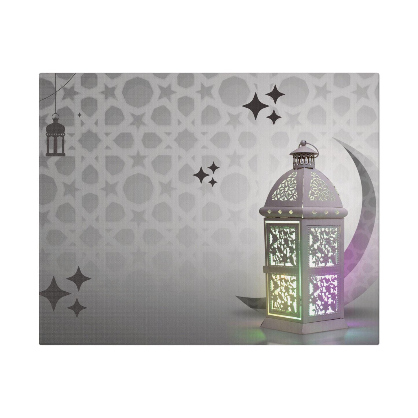 Ramadan Lantern Canvas | Islamic Crescent Moon Wall Art