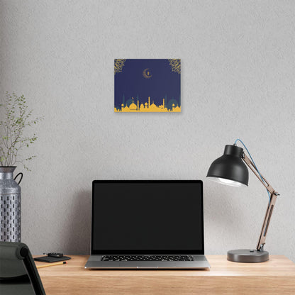 Islamic Crescent Mosque Skyline Classic Stretched Canvas | Ramadan Eid Wall Art