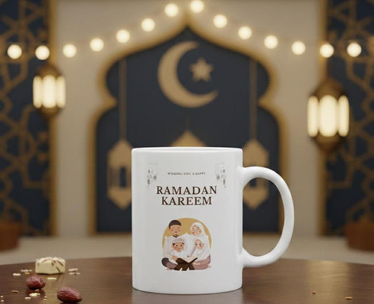 Ramadan Kareem Family Illustration Mug | Ceramic Coffee Cup